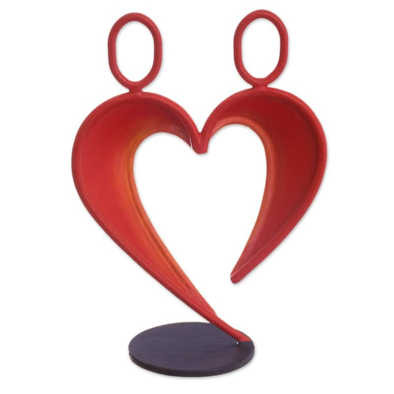 Novica Handmade Our Heart In Red Steel Sculpture - Bed Bath & Beyond ...