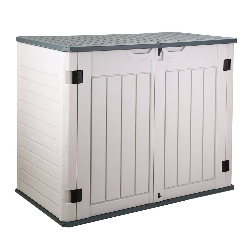 4.3 in. x 2.4 in. Trash Can Storage, Horizontal Plastic Storage Shed