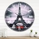 preview thumbnail 8 of 8, Designart 'Eiffel and Old Red Car' Landscape Oversized Wall CLock