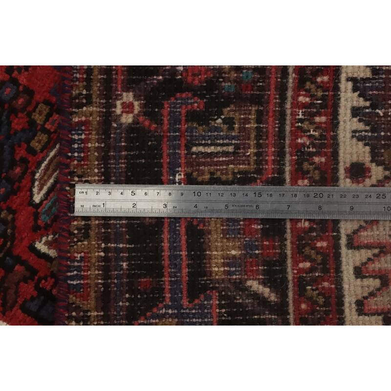 Hand Knotted Oriental 100% Wool Carpet Traditional Medallion Red Heriz Area Rug - 9' 8'' X 6' 6''