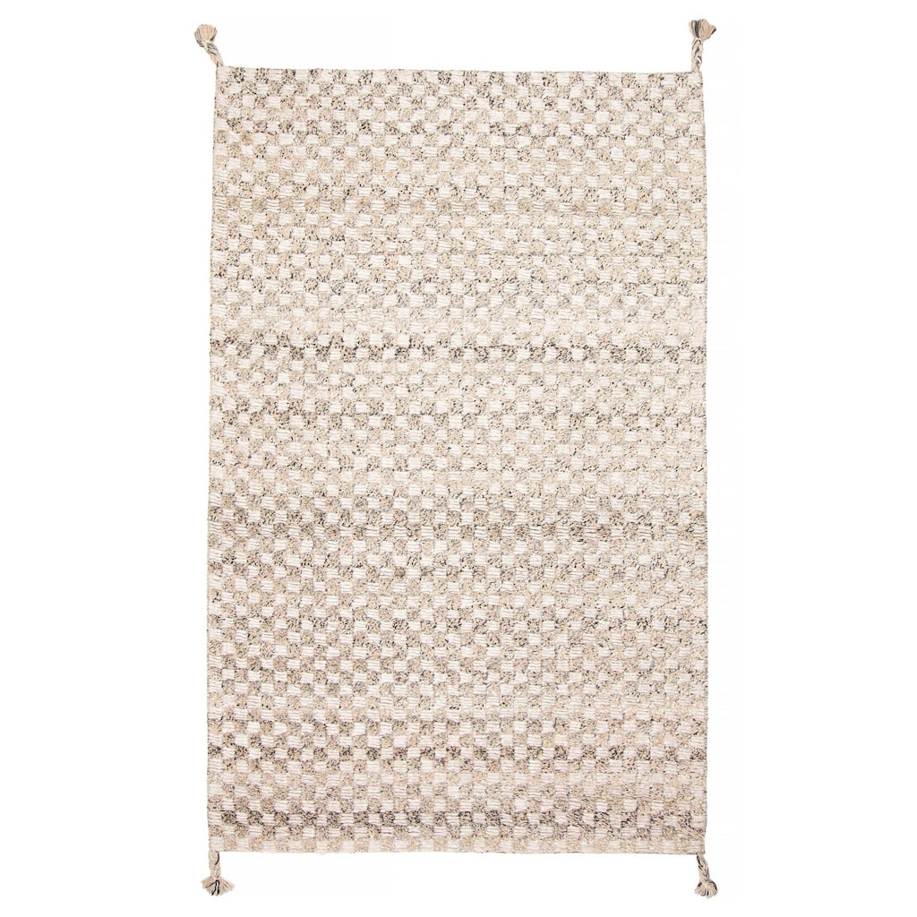 ECARPETGALLERY Braid weave Sienna Tan Wool Rug - 5'1 x 8'0