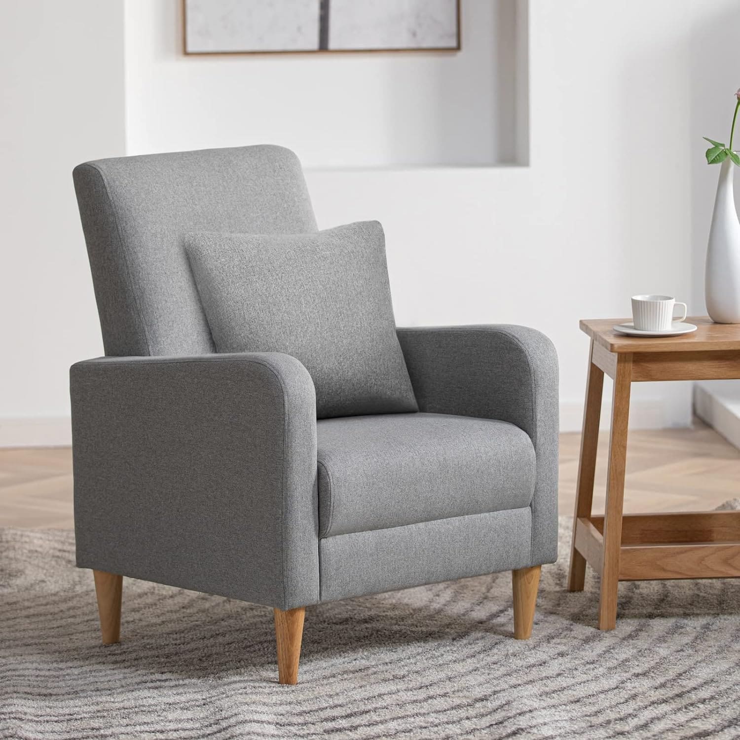 Fabric/Leather Modern Accent Chairs with Lounge Seat