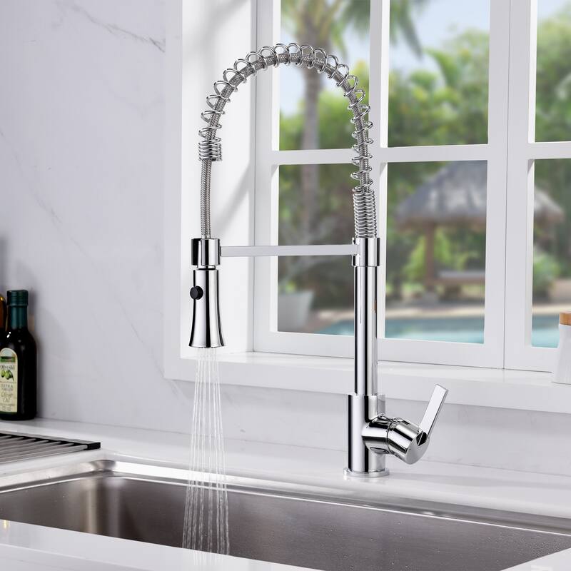Luxier KTS13 Single Handle Pull Down Sprayer Kitchen Faucet