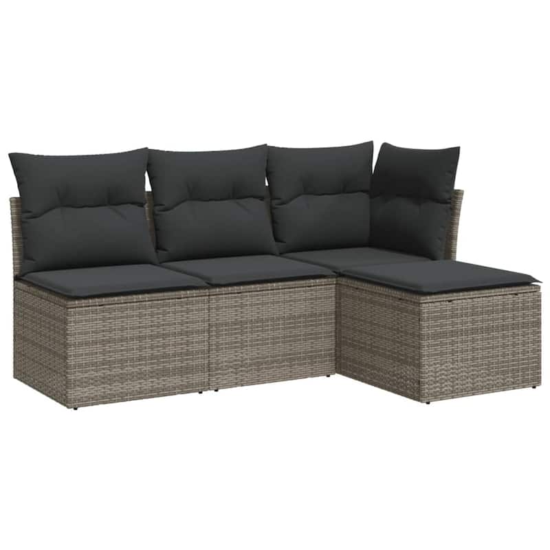 vidaXL Garden Sofa Set Grey PE rattan Medium Modular Garden Sofa Set - 21.7 x 21.7 x 14.6