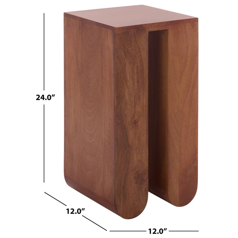 SAFAVIEH Home Catina Glass Accent Table - 12"W x 12"D x 24"H