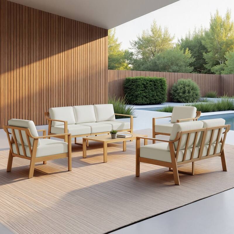 Spruce & Spring Outdoor Patio Furniture Set Aluminum Sofa Accent Chair