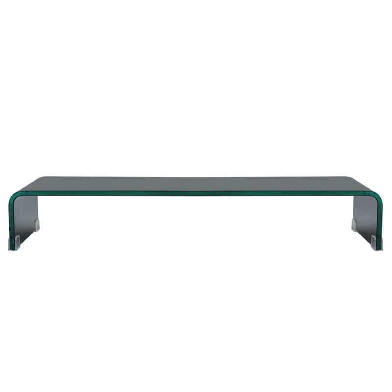 vidaXL TV Stand/Monitor Riser Glass Black 31.5"x11.8"x5.1"