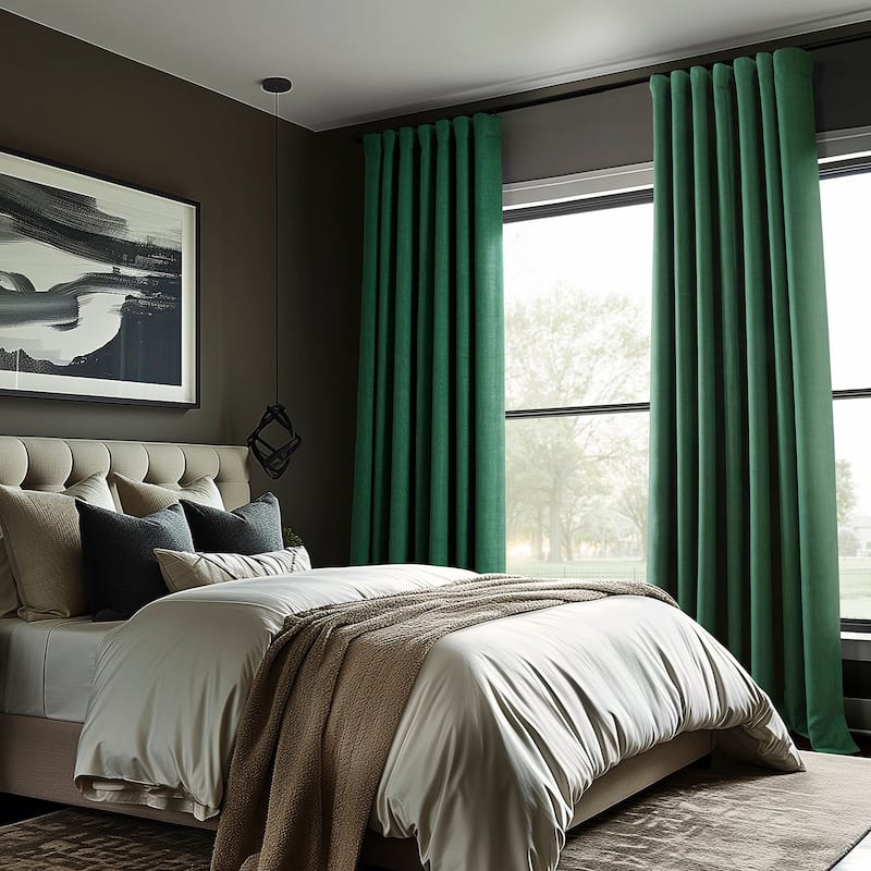 Exclusive Fabrics Faux Linen Room Darkening Curtain (1 Panel)