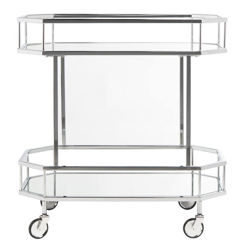 SAFAVIEH Katica 2-Tier Octagon Bar Cart - 29.6" x 16.5" x 29.8" - 30Wx17Dx30H