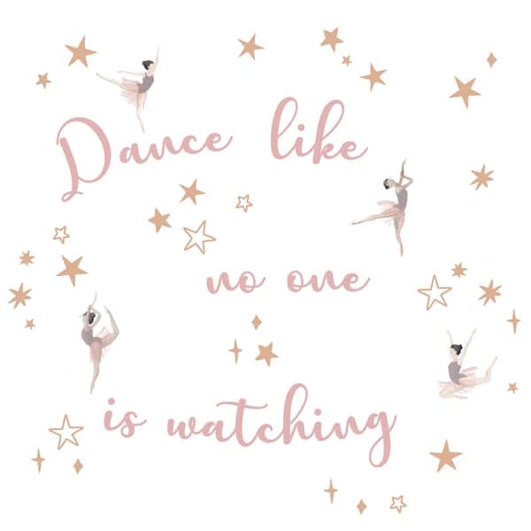 slide 2 of 4, Lambs & Ivy Ballerina Baby Dance Like No One is Watching Wall Decals/Stickers