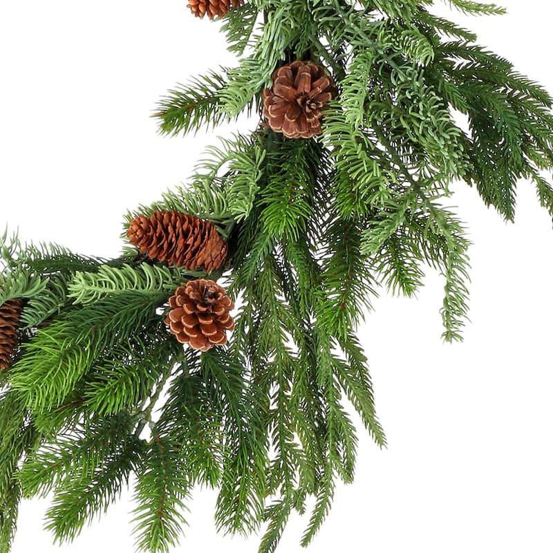 24" Real Touch Norfolk Spruce Juniper Wreath - Green
