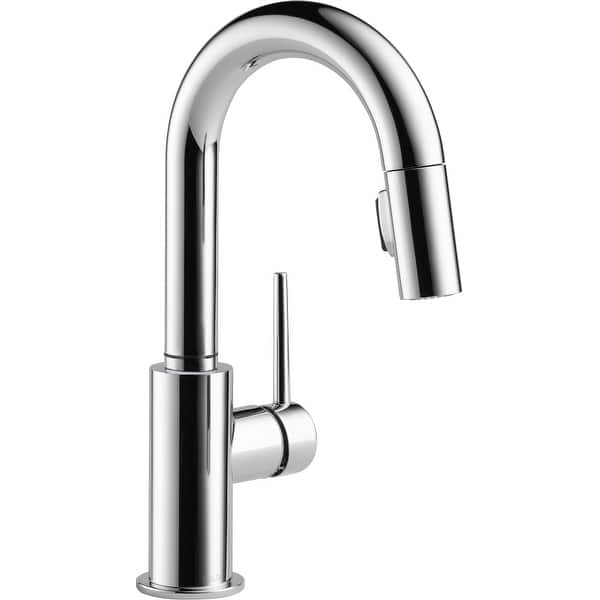 slide 2 of 15, Delta Trinsic 1.8 GPM Single Hole Pull-Down Bar/Prep Faucet with Chrome