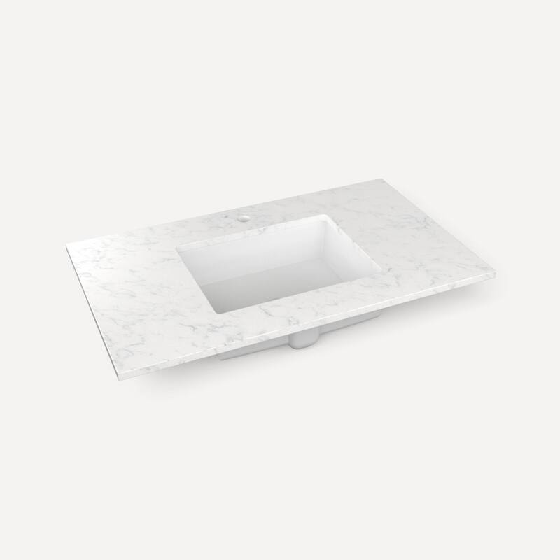 Robern TB37UCO-1 37" Quartz Vanity Top for Single Hole Faucet - Lyra