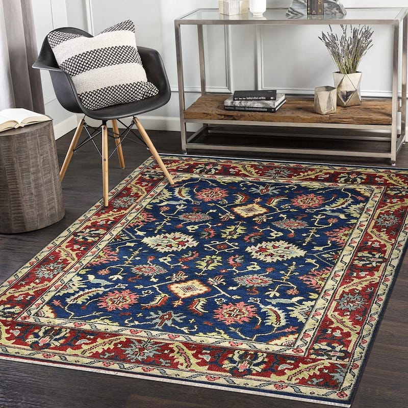 Winston Traditional Oriental Handmade Blue Area Rug - 8' 0" x 10' 0" - 8' 0" x 10' 0" - Blue