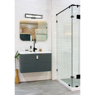 EGLO Gualajo - Bath Vanity Light - Matte Black Finish - White Acrylic Shade