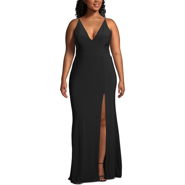 black embellished evening dress