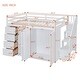preview thumbnail 10 of 18, Merax Full Size Wood Loft Bed With Built-in Wardrobes, Cabinets and Drawers