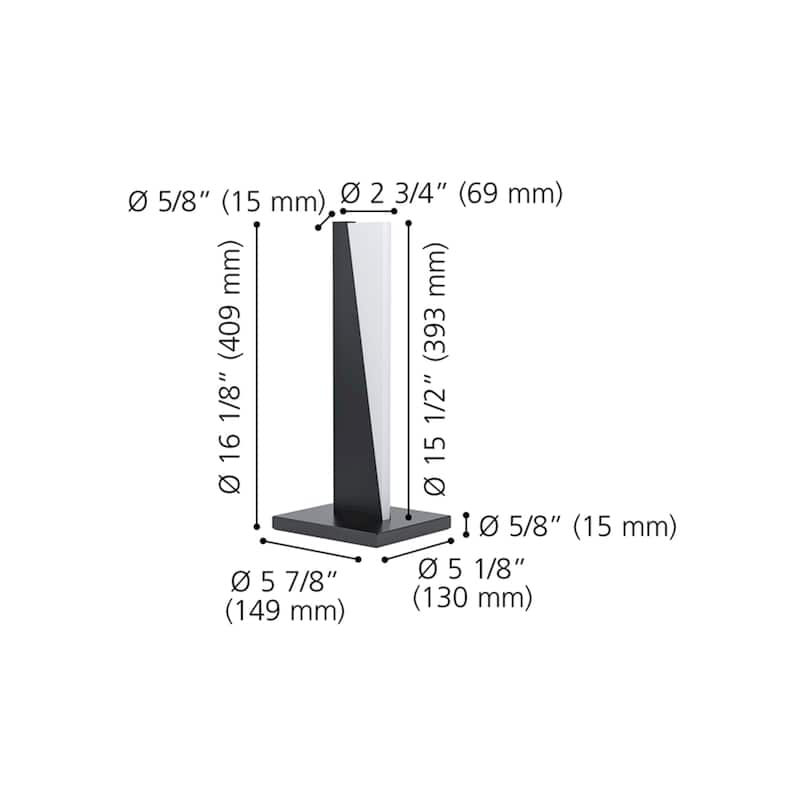 Isidro - Table Lamp - Structured Black Finish - White Acrylic Shade
