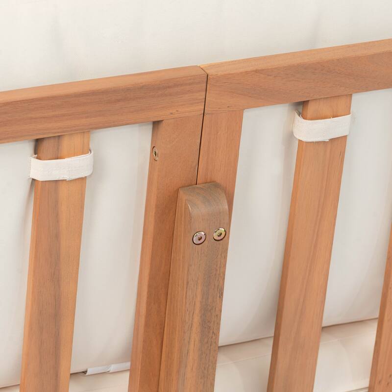 Christopher Knight Home - Teak Haven Outdoor Wooden Wicker 3-Seater Sofa with Water-Resistant Cushions