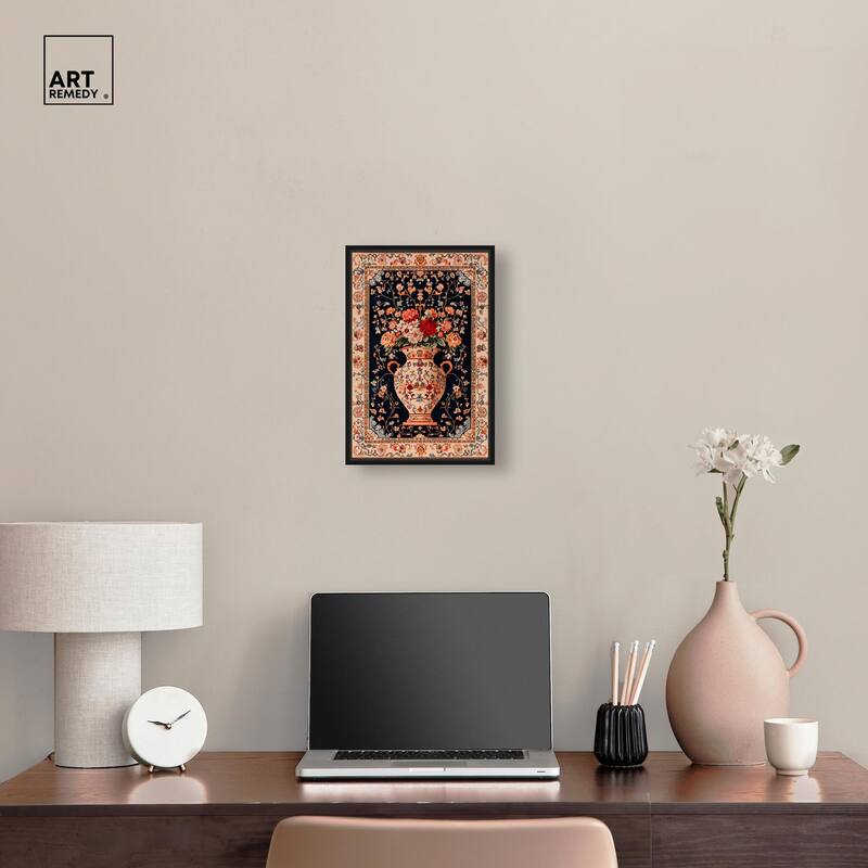 Persian Vase and Flowers Canvas by Art Remedy