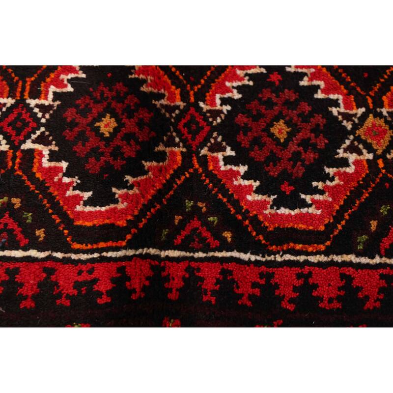 ECARPETGALLERY Hand-knotted Baluch Black, Red Wool Rug - 2'11 x 5'1
