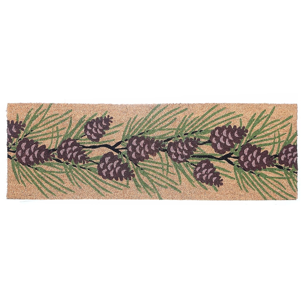 Christmas Coir Door Mat Pinecones 16 X 48
