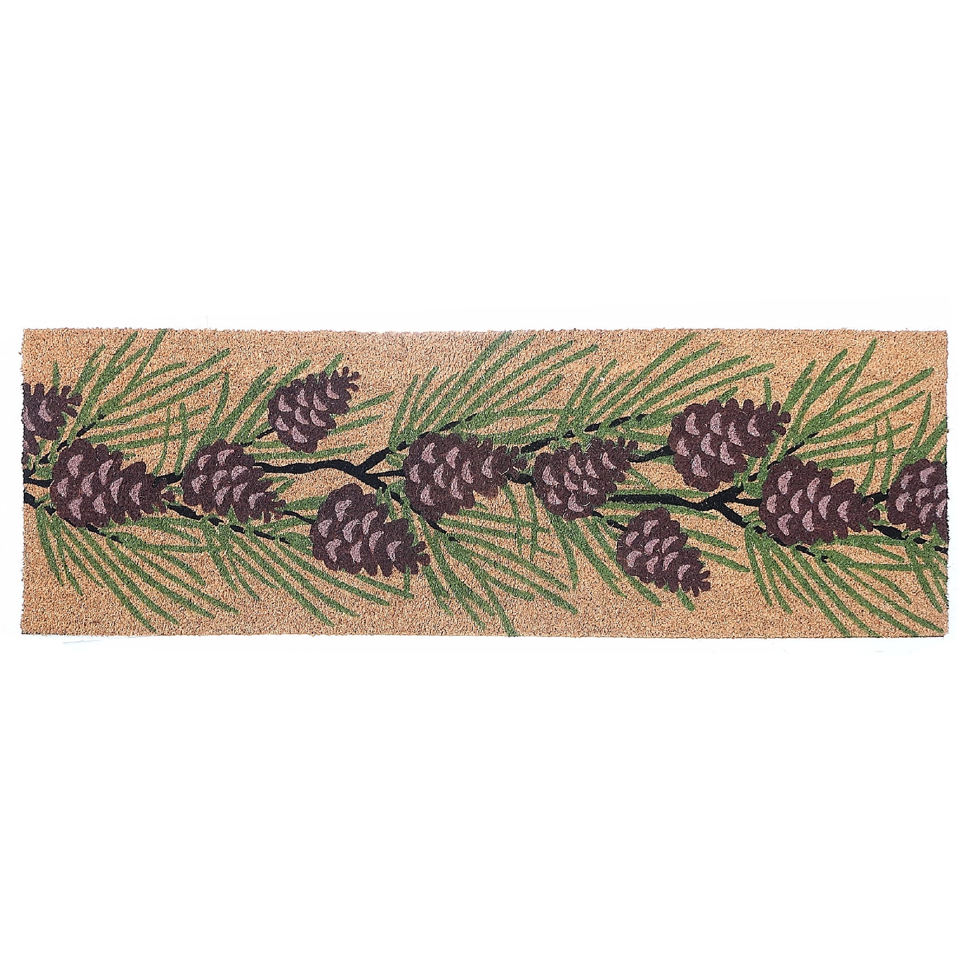 Christmas Coir Door Mat Pinecones 16 X 48