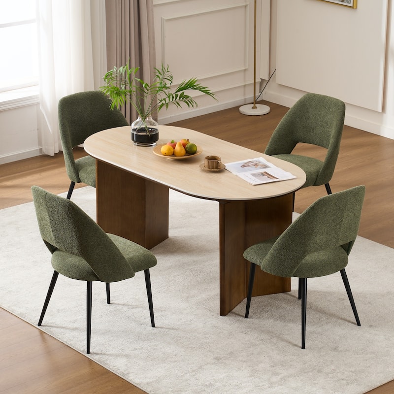 Mid-Century Modern Dining Chairs Set of 2, Upholstered Side Chairs