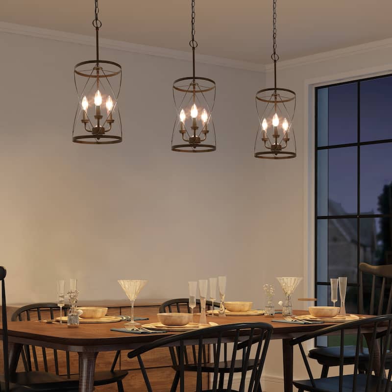 Carbon Loft Farmhouse 3-Light Pendant Lights for Kitchen Island - W 9.1"x H 24.4"