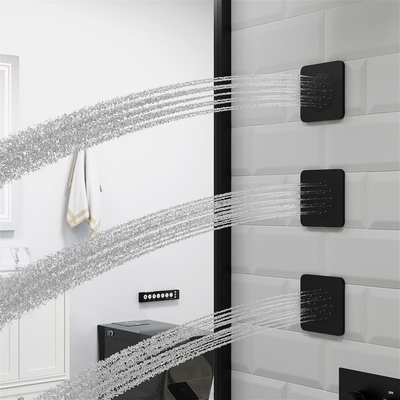GIVINGTREE Luxury 4 Spray Patterns Thermostatic 23" Wall Mounted Rainfall Dual Shower Head With 3 Spray Heads（valve Included)