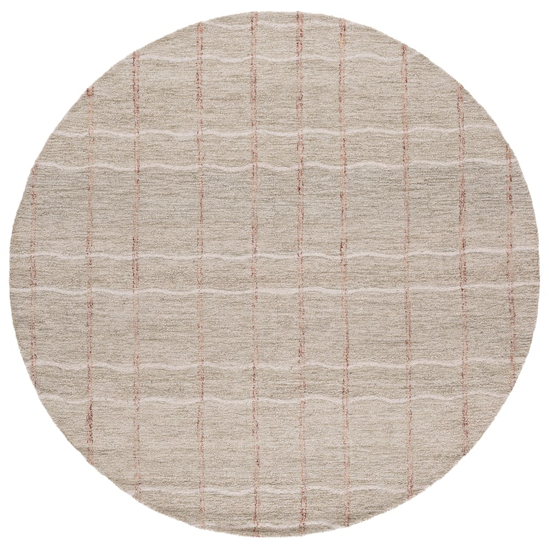 SAFAVIEH Handmade Metro Meralina Wool Rug - 6' Round - Sage/Rust