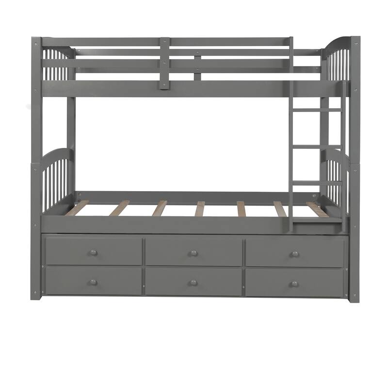 Twin Bunk Bed with 3 Drawers for Teens Bedroom
