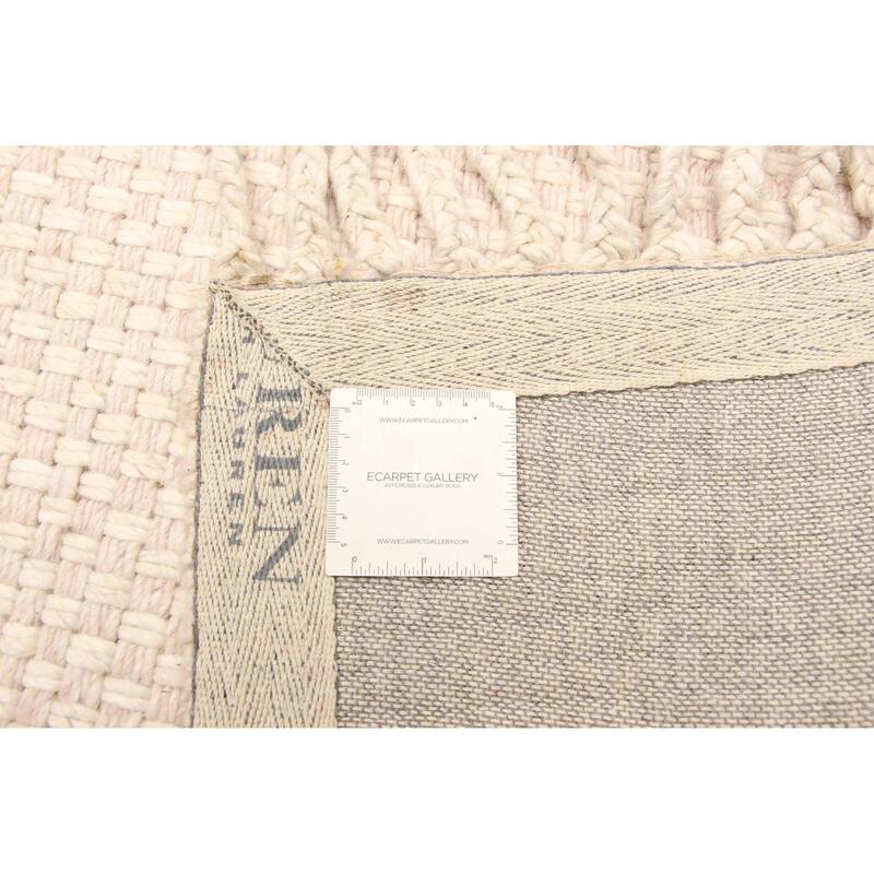 ECARPETGALLERY Braid weave Sienna Beige Wool Rug - 5'0 x 7'11