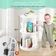 preview thumbnail 17 of 16, MDF Kids Rotating Bookshelf 8 Compartments 360-degree Swivel with Bunny Baffles - 16" L x 16” W x 25.5" H