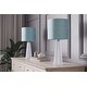 preview thumbnail 52 of 106, 16-in. Glass Lamp w/ Brushed Nickel Accents and Drum Shade
