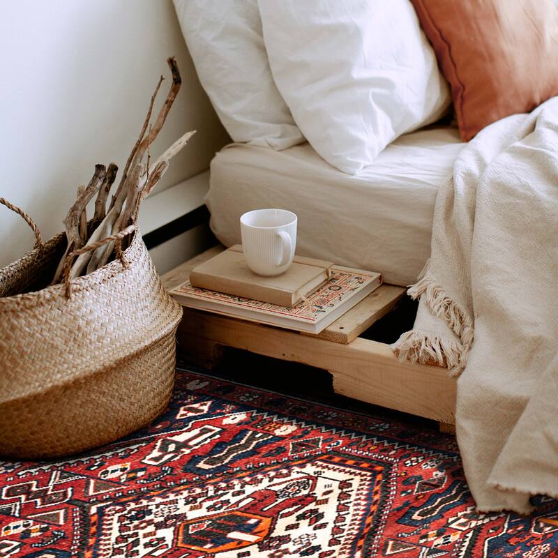 ECARPETGALLERY Hand-knotted Anatolian Vintage Red Wool Rug - 4'11 x 6'2