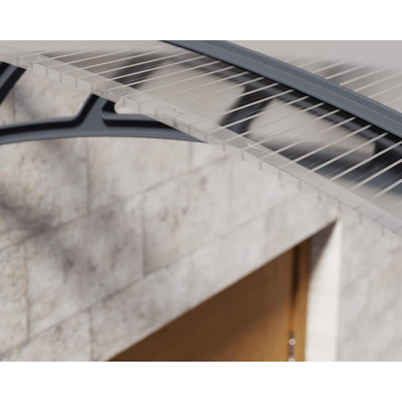 Neo 2.5 ft. Gray/Diffused Door and Window Awning series