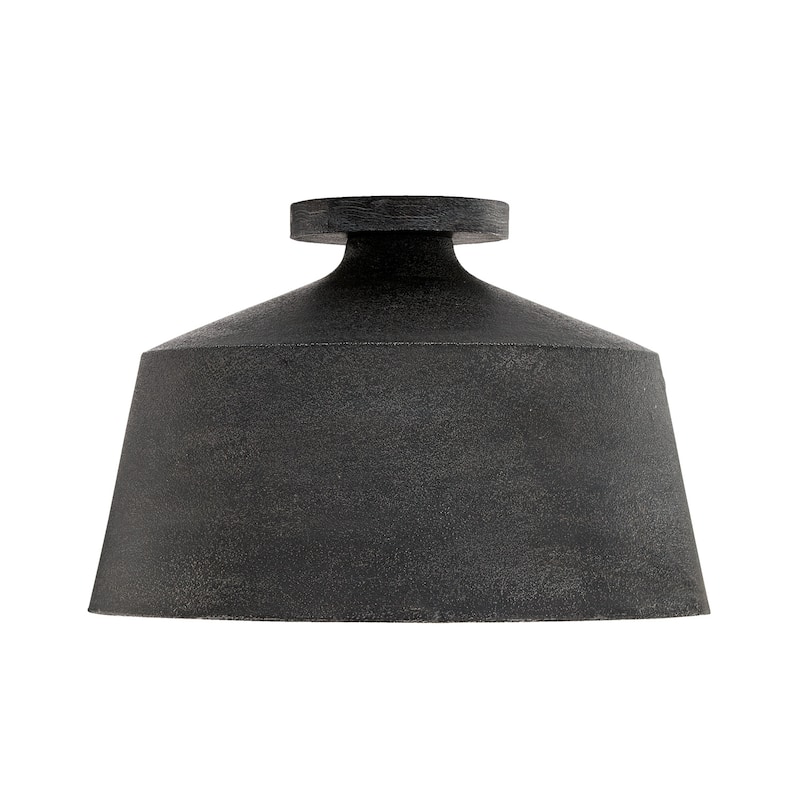 14"W x 9"H 1-Light Tapered Metal Semi Flush Light - 14"W x 9"H - Quarry