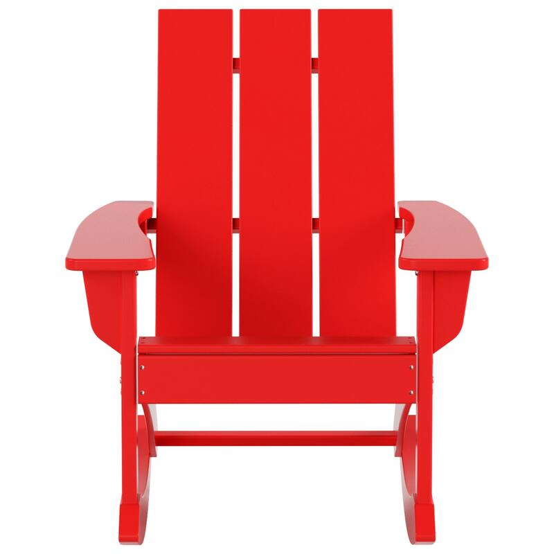 Shoreside Modern Eco-Friendly All Weather Poly Adirondack Rocking Chair