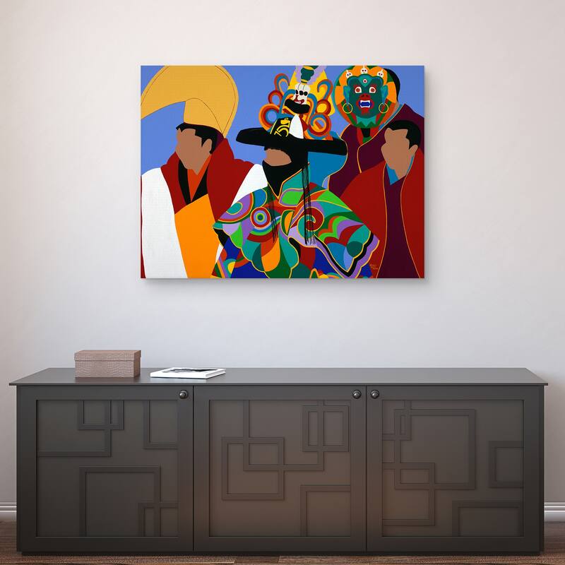 Tibetan Monks Cham Dancer by Synthia SAINT JAMES Canvas Art Print