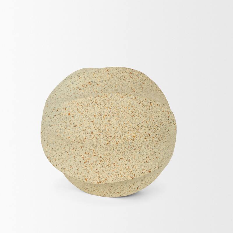 Imani Large / Small Sculptural Textured Beige Metal Decorative Orb Object