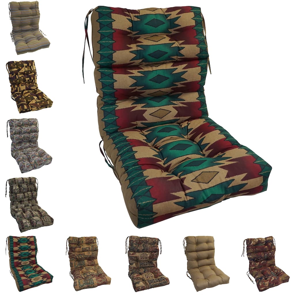 22-inch by 45-inch Tufted Indoor Seat/Back Chair Cushion (Multiple Fabrics) - 22 x 45