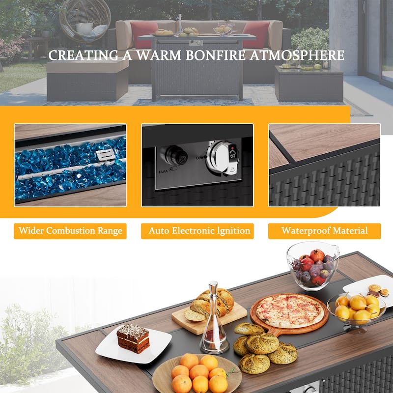 Futzca Outdoor Propane Fire Pit with Table Cover