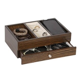 Mele and Co Rex Men's Dresser Valet Wooden Jewelry Box - Bed Bath ...