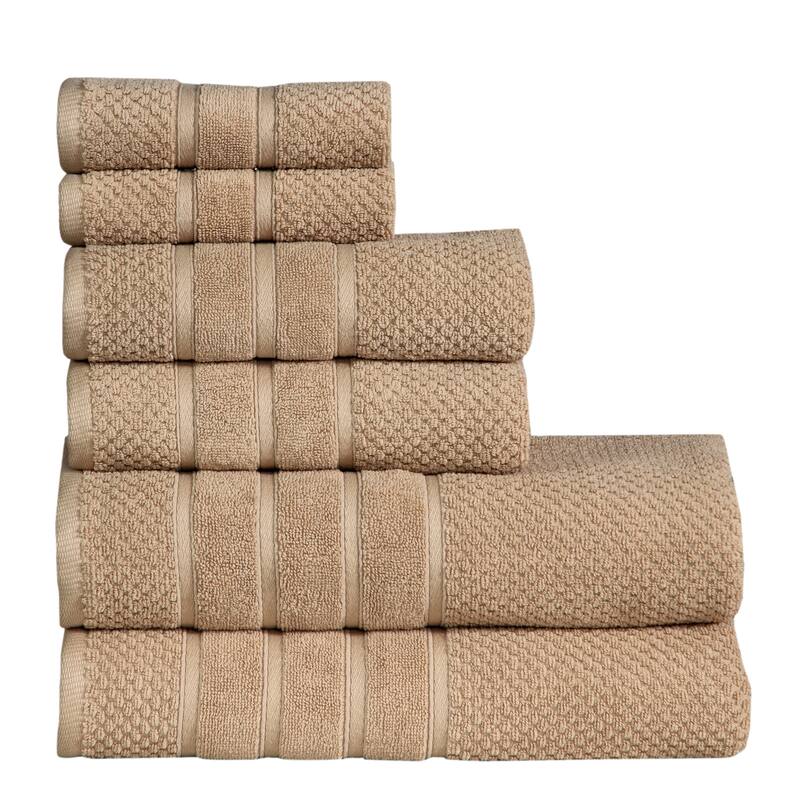 Luxurious Absorbent 650 GSM Combed Cotton 6-piece Towel Set - Linen