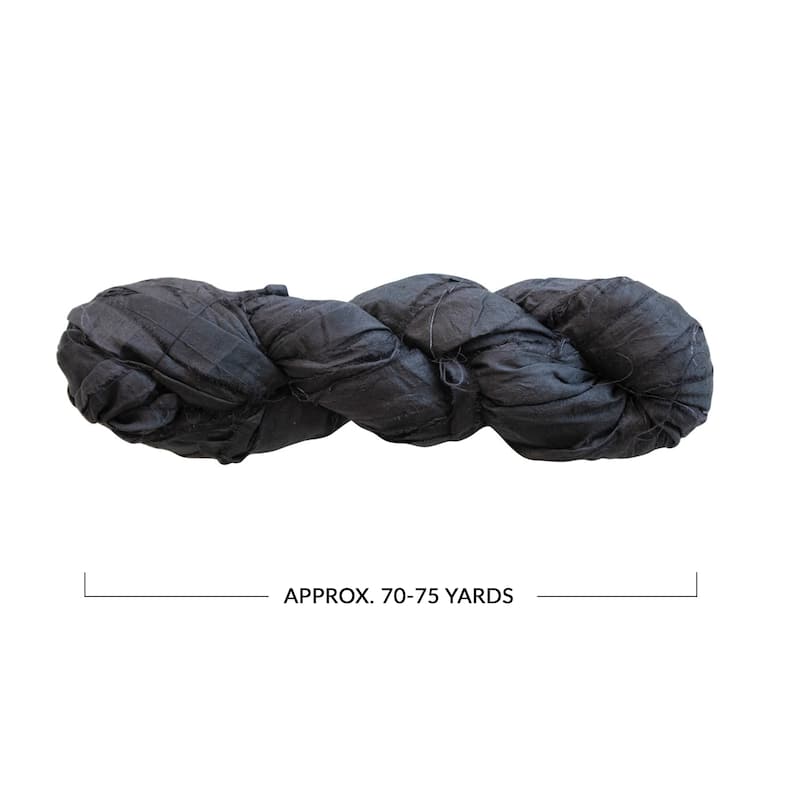 75-Yard Torn Silk Ribbon - Black