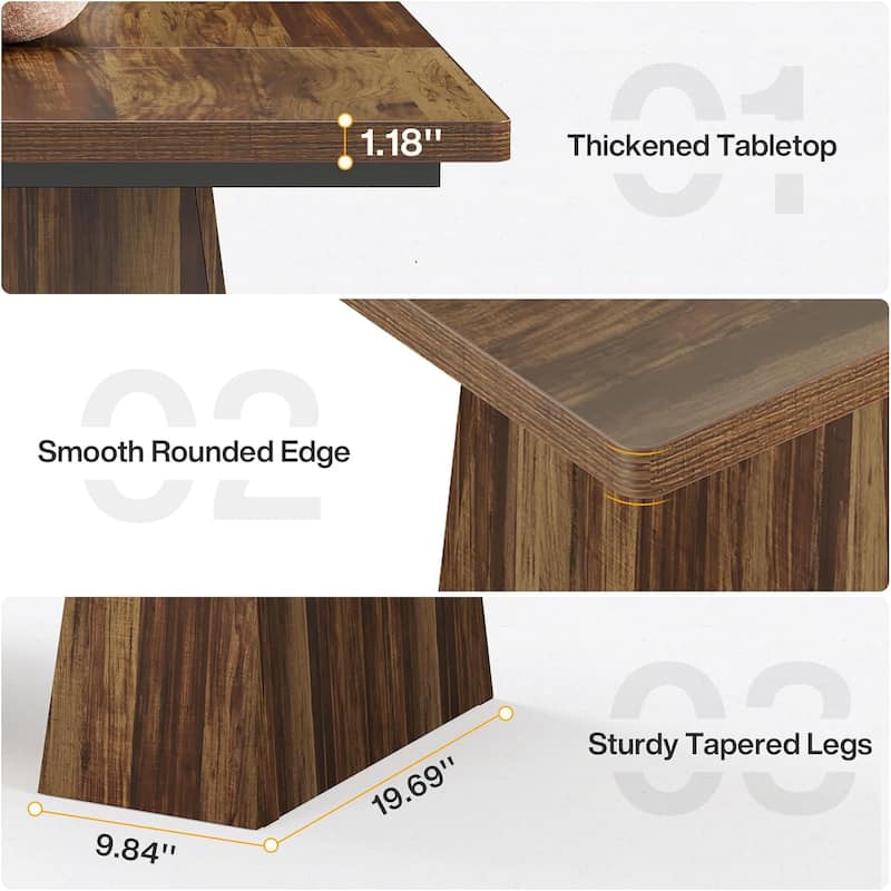 63" Modern Executive Desk, Large Computer Workstation with Sturdy Double Pedestal Base, Elegant Study & Writing Table