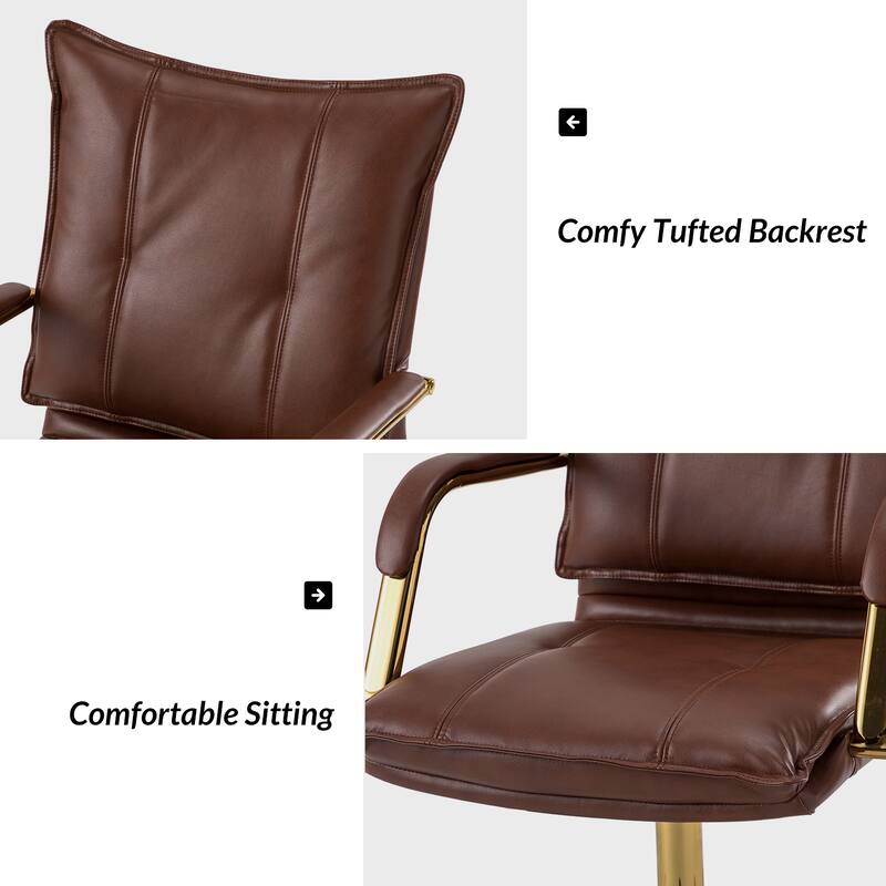 Zarina Modern Faux Leather Swivel Office Desk Chair with Height-adjustable by HULALA HOME