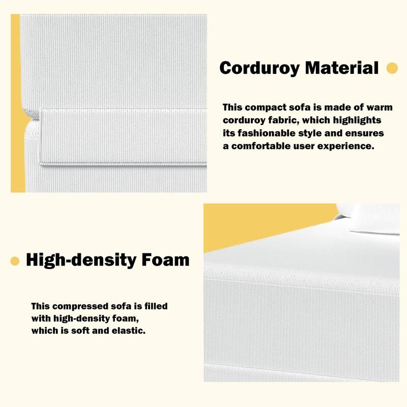 Convertible Compression Corduroy Sectional Sofa (Set of 2)