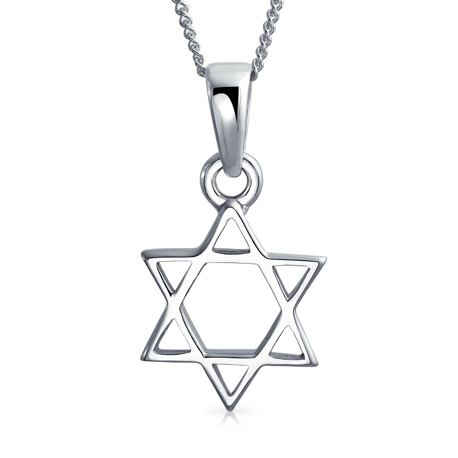 Sterling Silver Jewish Star Necklace 
